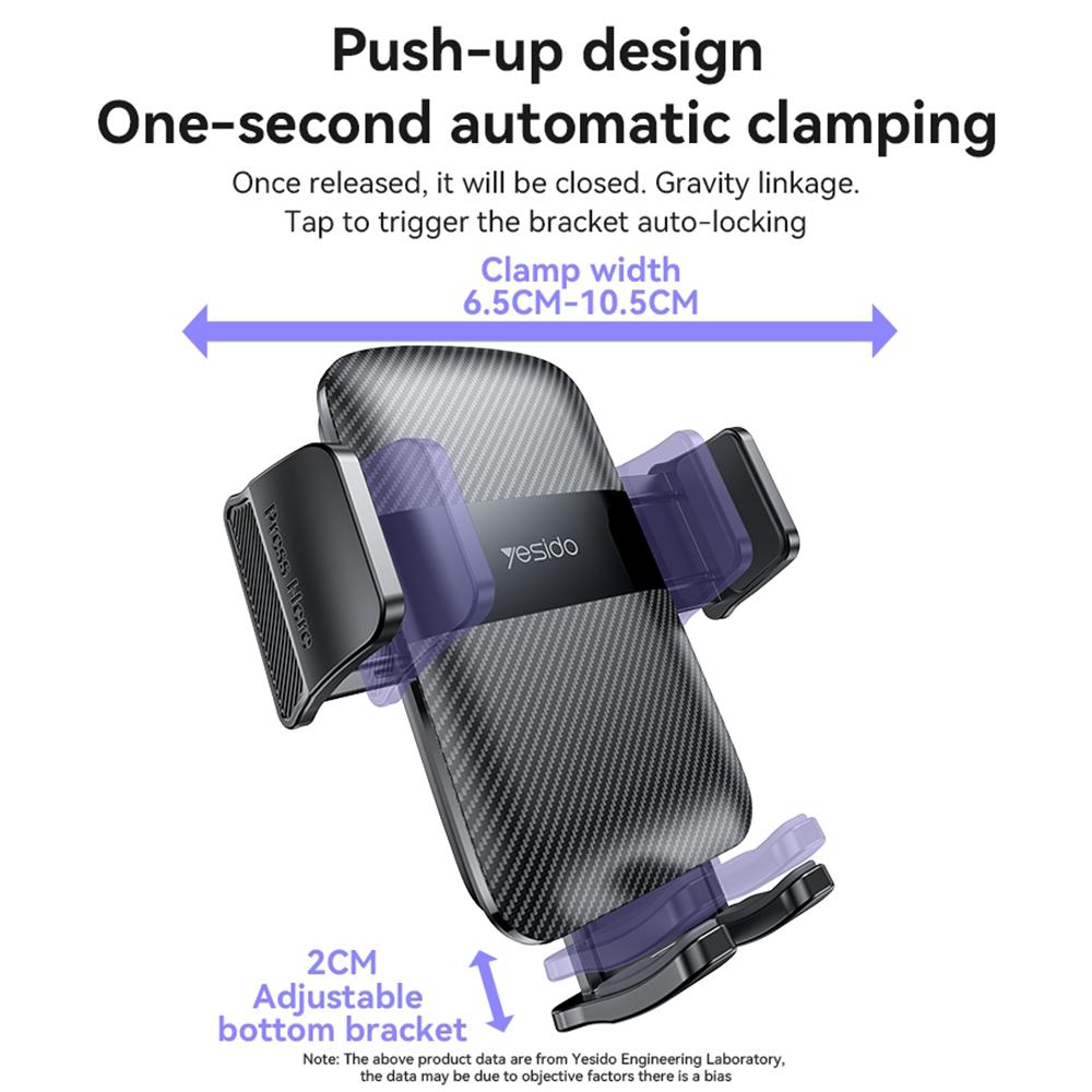 YESIDO C251 Air Vent Car Phone Holder for 4.8-7.2 Inch Phones,360-Degree Rotation