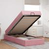 Bed Frame with Mattress 2 pcs Pink Velvet