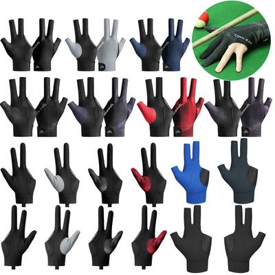 Open Finger Billiard Pool Gloves Adjustable Sticker Polyester Snooker Pool Gloves Portable Lightweight Reusable Amateur Training