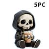 1/5Pcs 2D Flat Skull Milk Tea Event Decor, Funny Car Interior Accessory, Halloween Must Have Ornament