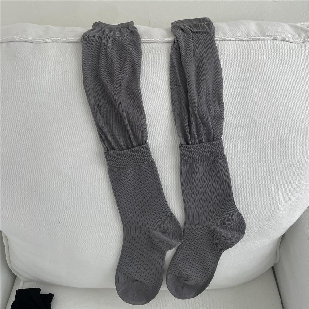 

Женские весенне-летние новые полые сетчатые мягкие ворсистые носки-гольфы без косточек 1 pair серый