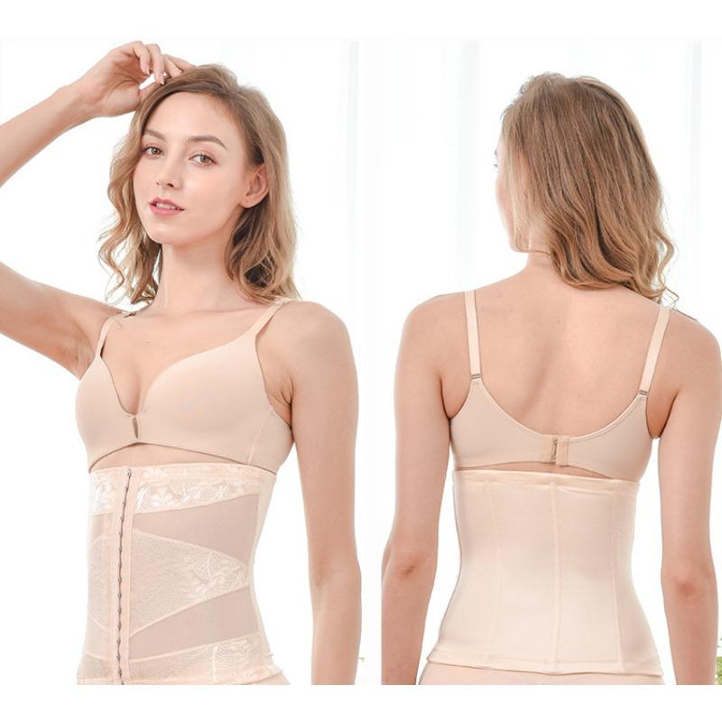 Front Buckle Mesh Lace Breathable Tummy Control Waist Cincher Slim Women Corset Waist Trainer