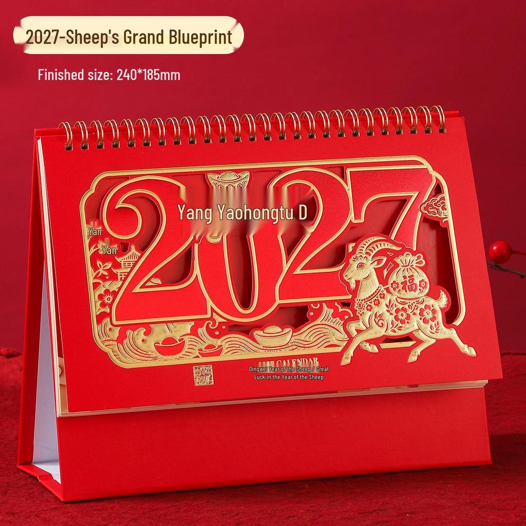2027 Custom Desk Calendar: Office Planner & Daily Check-in Ornament