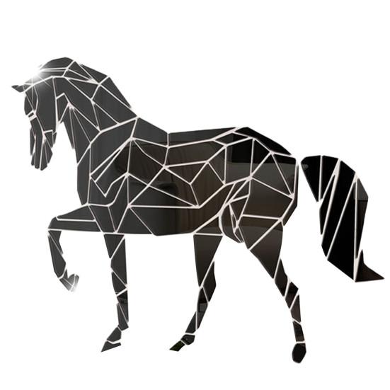 Glänzender Acryl-Aufkleber, selbstklebender Acryl-DIY-Spiegel-Pferd-Aufkleber für Zuhause