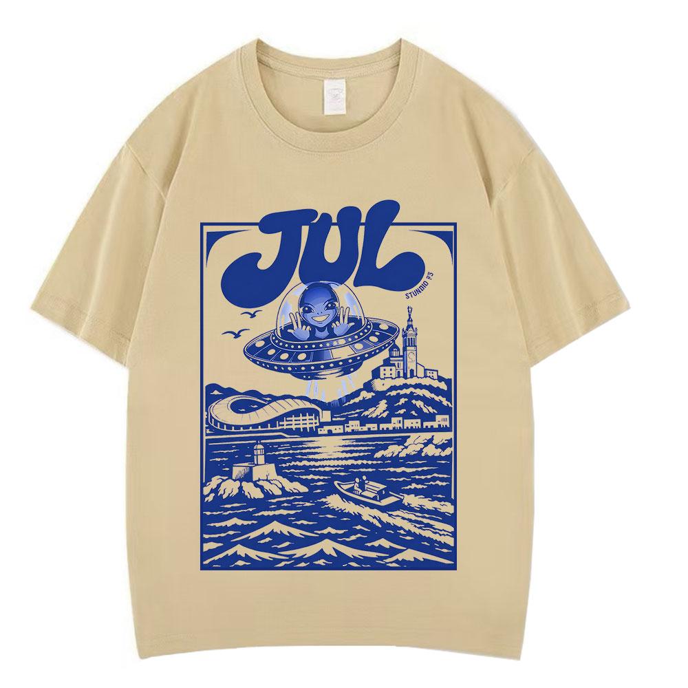 

Rapper Jul Fashion Print T Shirt Unisex Women Hip Hop Tshirt Short Sleeve Loose Casual Cotton Aesthetic Trendy Tshirts S