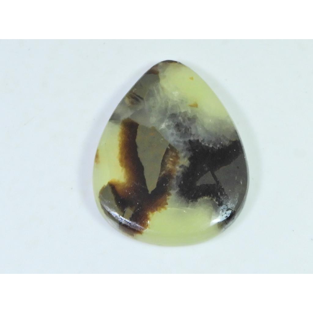 64Cts. Natural Multi Septarian Pear Cabochon Loose Gemstone 31X41X06 MM B-394