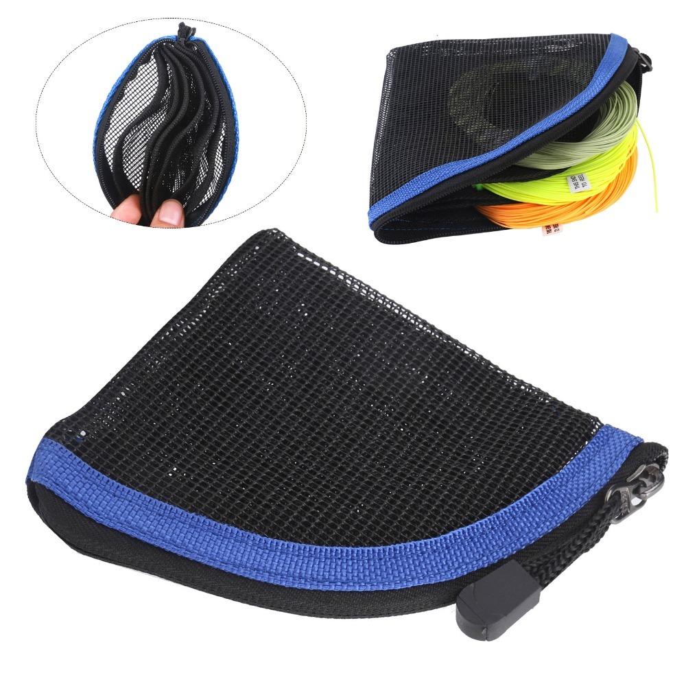 7 Slots Fishing Line Storage Wallet Nylon Material Zippered Closure Fishing Line Packet Wallet Lightweight Design Mesh Structure
