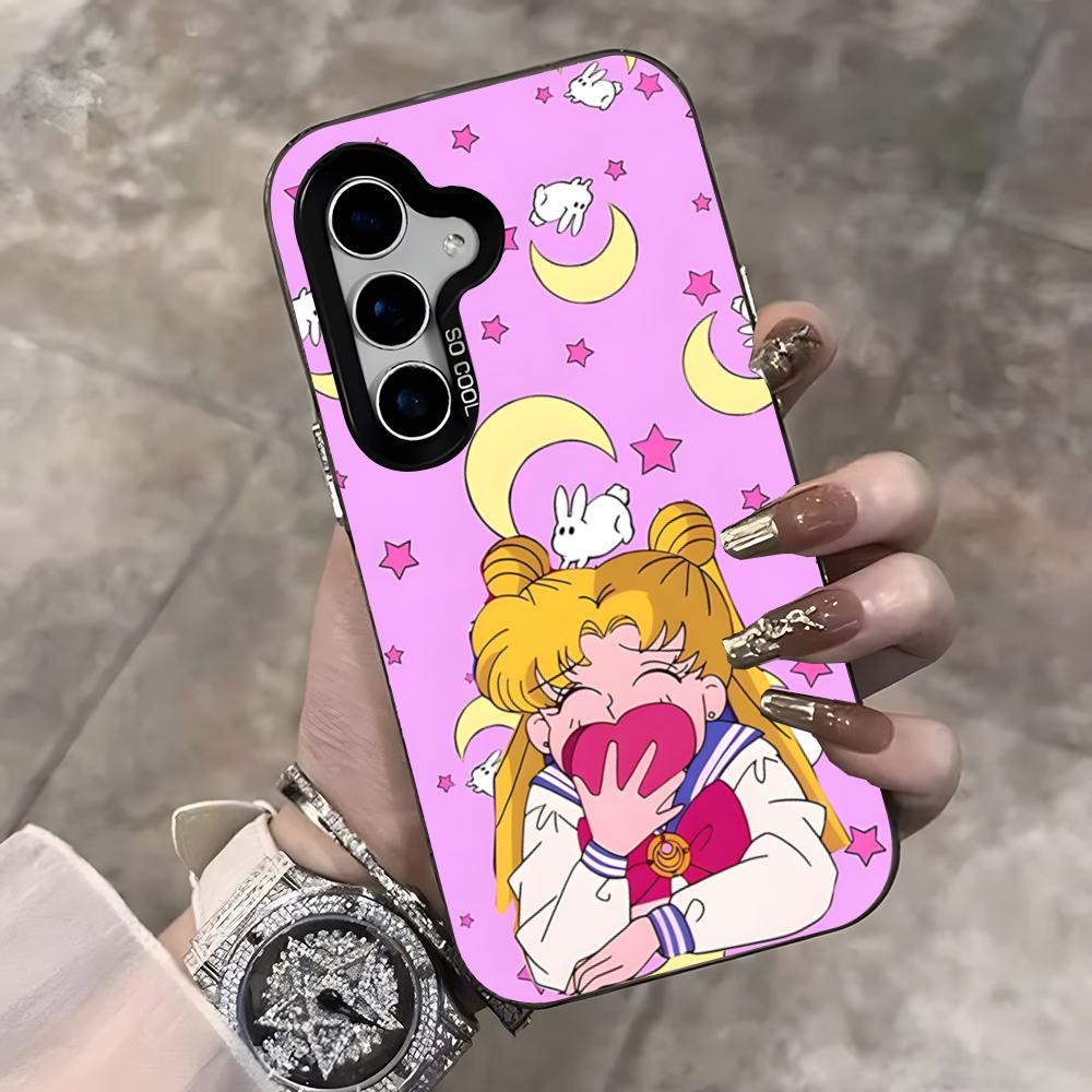 Anime S-Sailors Moons Handyhülle Für Samsung S25 Ultra S23 S22 S21 S20 Ultra Plus S24 Fe A54 A55 Farbe Silber Hülle