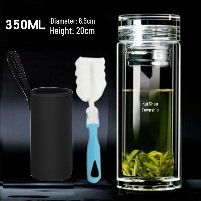 SX 350ML Double Wall Heat-Resistant Glass Tea Cup
