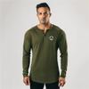 Herren-T-Shirt mit schmaler Passform und bequemem Langarm-Trainings- und Bodybuilding-T-Shirt mit V-Ausschnitt für Frühling und Herbst