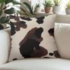 Cream cow print square Jacquard Pillow Cover for Sofa Office Waist Cushion Cover Home Decorative Pillowcase