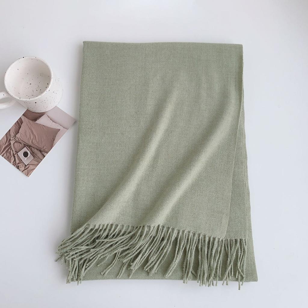 Eșarfă nouă de iarnă 2024, pentru femei, versatilă, imitație de cașmir, îngroșată, caldă, premium, culoare solidă, șal de dimensiuni mari