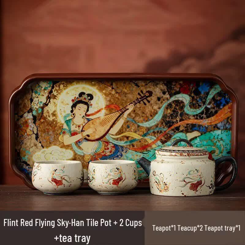 Dunhuang Flying Apsaras Ceramic Tea Set