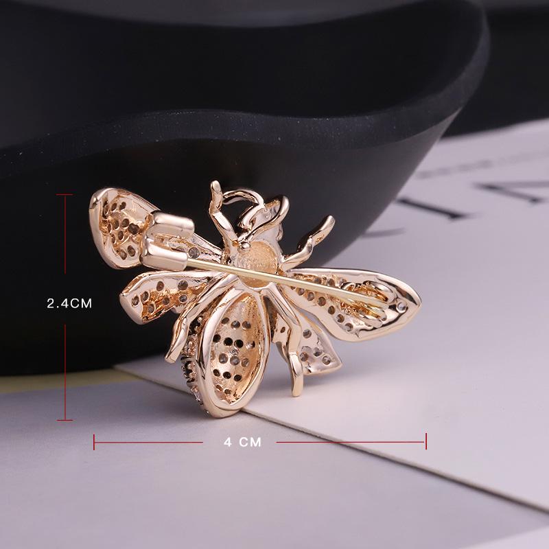 Bo Xin Yun Elegant Zircon Bee Pearl Brooch Corsage Gift Pin