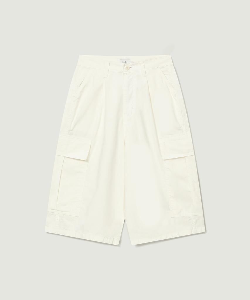 Aendeuel Wide Cargo Bermuda Pants - Ivory