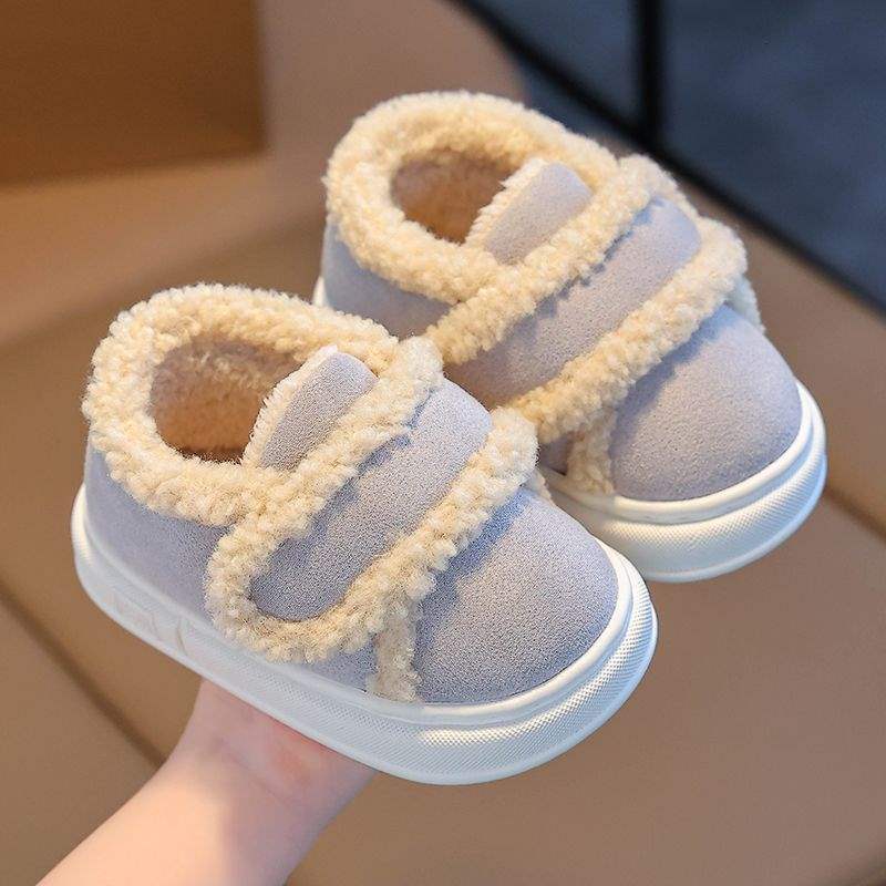 

Детские хлопковые туфли зимние новые утолщенные теплые домашние тапочки для мальчиков и девочек комнатные детские хлопковые туфли с сумкой на каблуке можно носить на улице Inner Length 13.5cm22/23 Size 1-2 Years Old