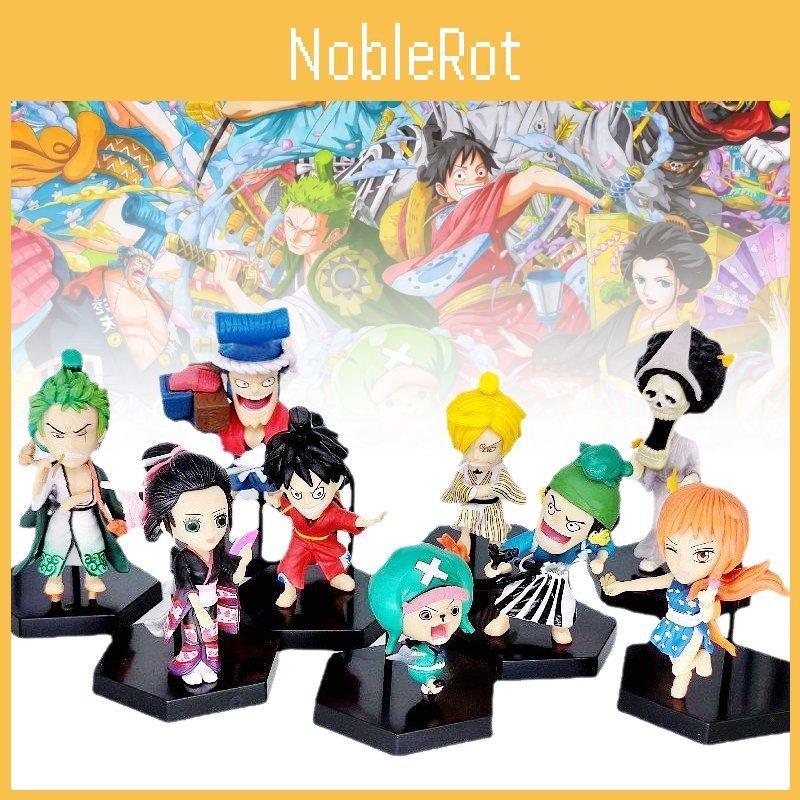 One Piece 9pcs Role Pvc Toy Model Desktop Decoration Children Gift Christmas