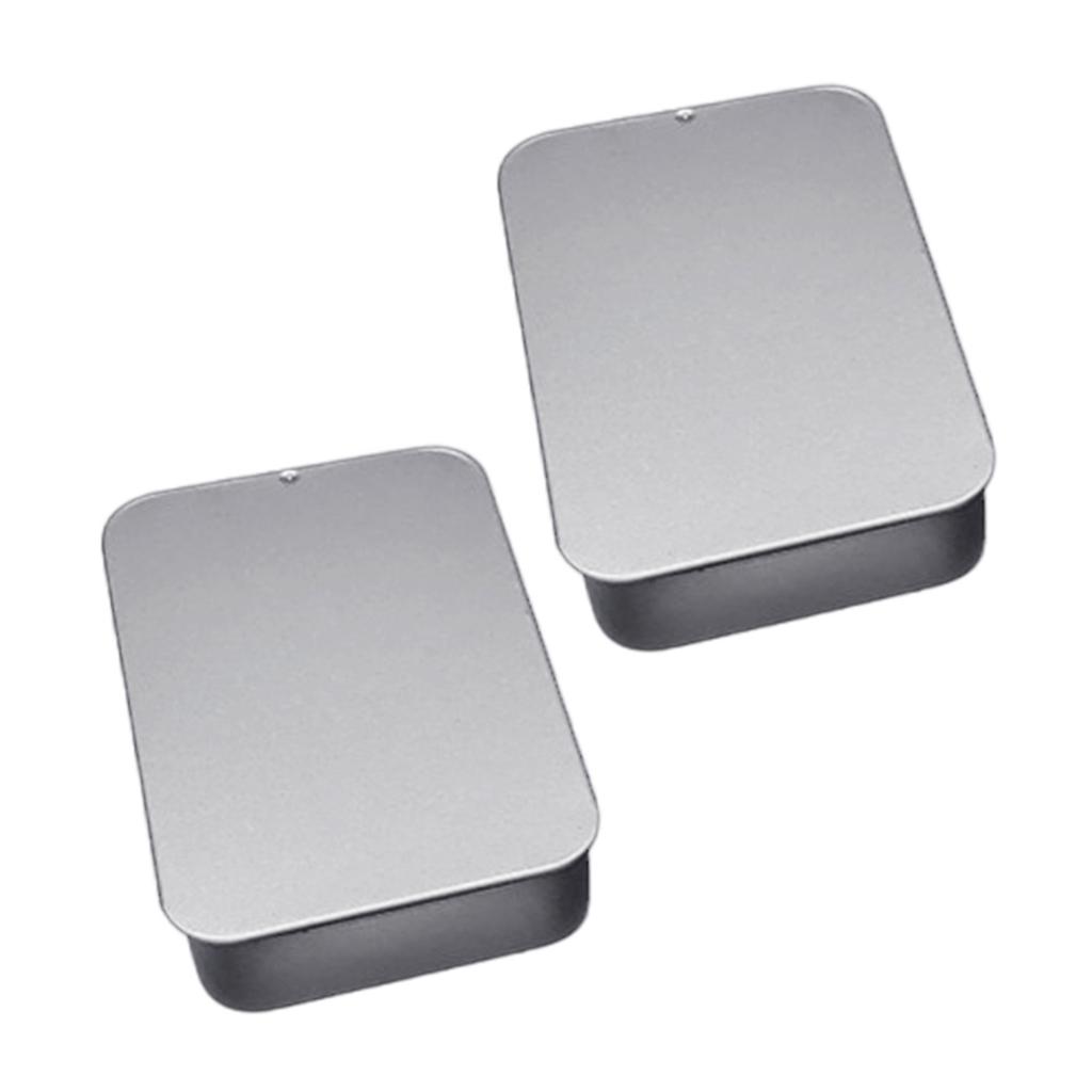 Pack of 2 Portable Sturyd Iron Sliding Lid Containers Accessory for Small Items Storage In Bedroom or Office Supplies