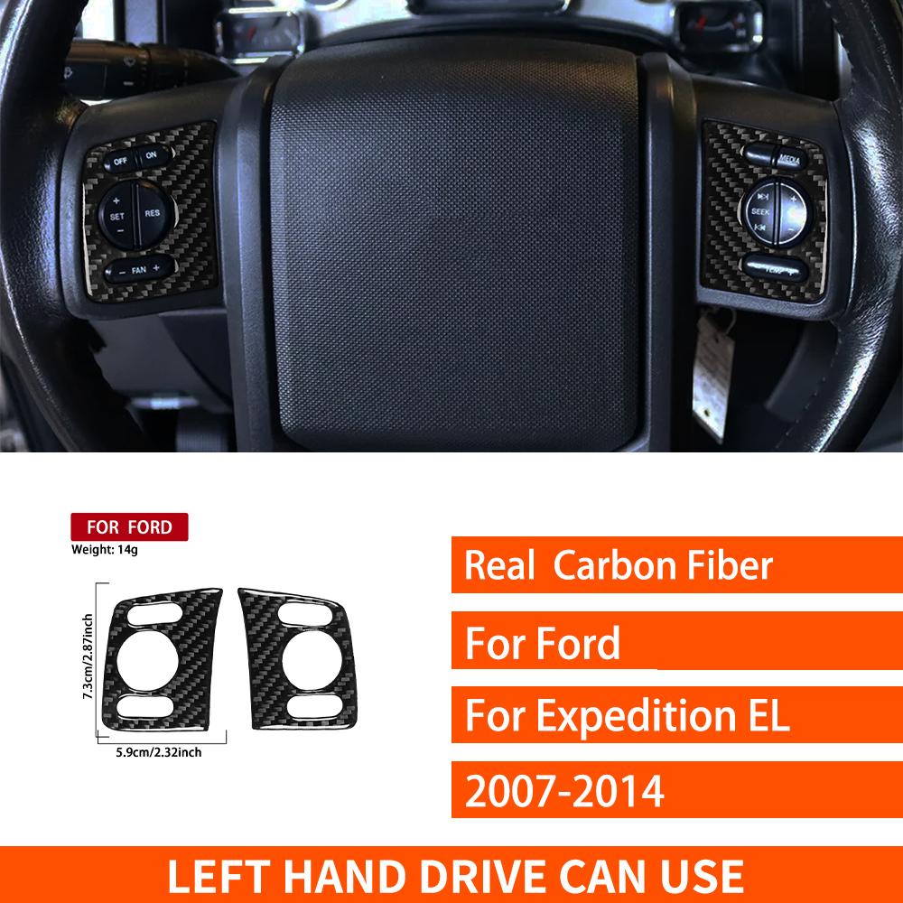 For Ford Expedition 2007-2014 Real Carbon Fiber Stickers Centre Radio AC CD Gear Shift Door Panel Car Accessories Decorative