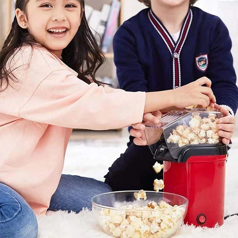 Hot Air Oil Free Healthy Popcorn Maker Machine for Home Kitchen Portable Corn Popper Quick Snack Kids Movie Night Easy Clean