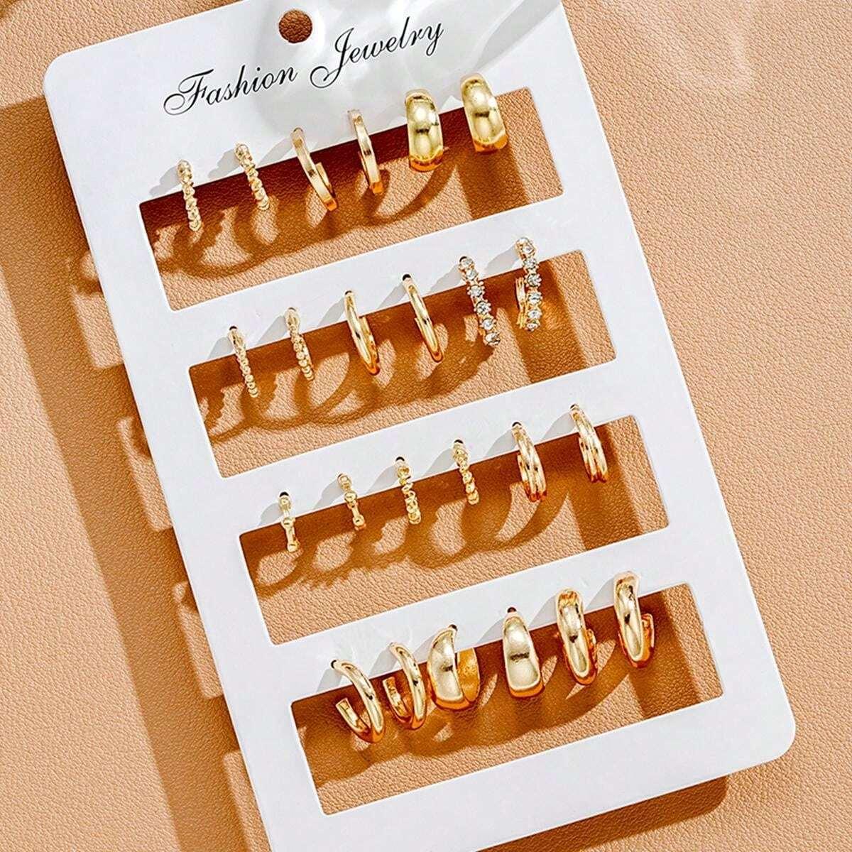 

17KM 24 шт./комплект модные серьги-кольца со стразами минималистичные повседневные серьги для женщин на свидание праздничные украшения подарки на годовщину