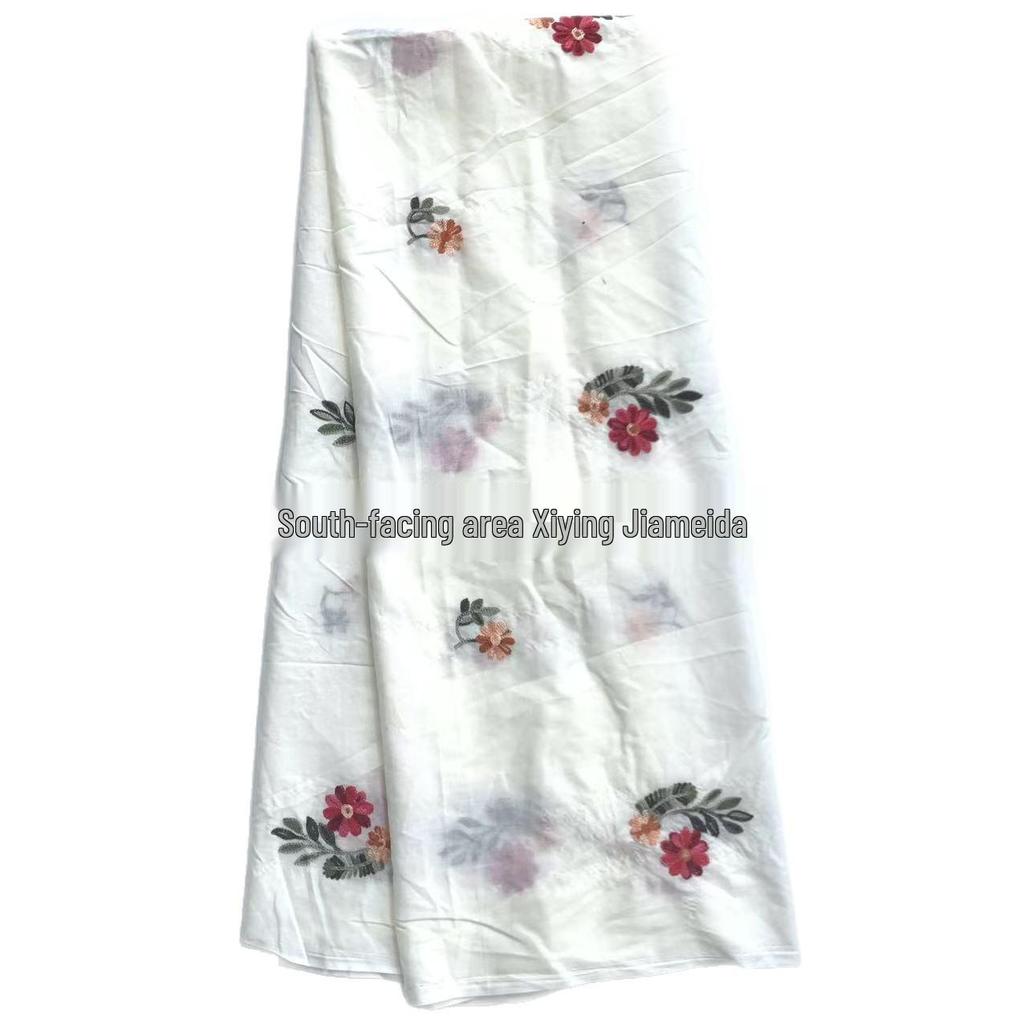 Damenbekleidung & Kinderhandtaschen: Helles Aprikot TC-Baumwolle mit bestickten kleinen Blumen