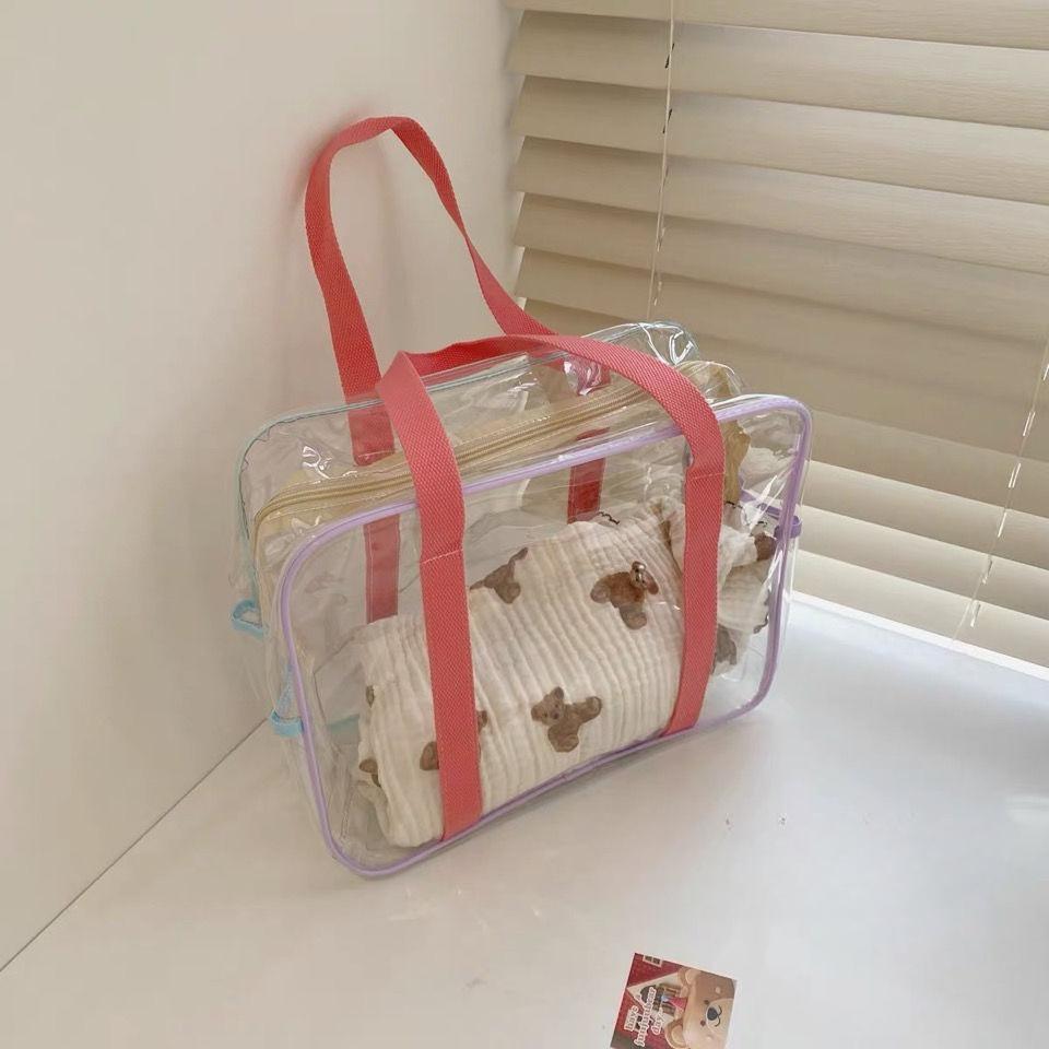 Makeup PVC Jelly Bag Business Trip Transparent Toiletries and Cosmetics Bag Travel Waterproof Swimming Storage Beach Bag