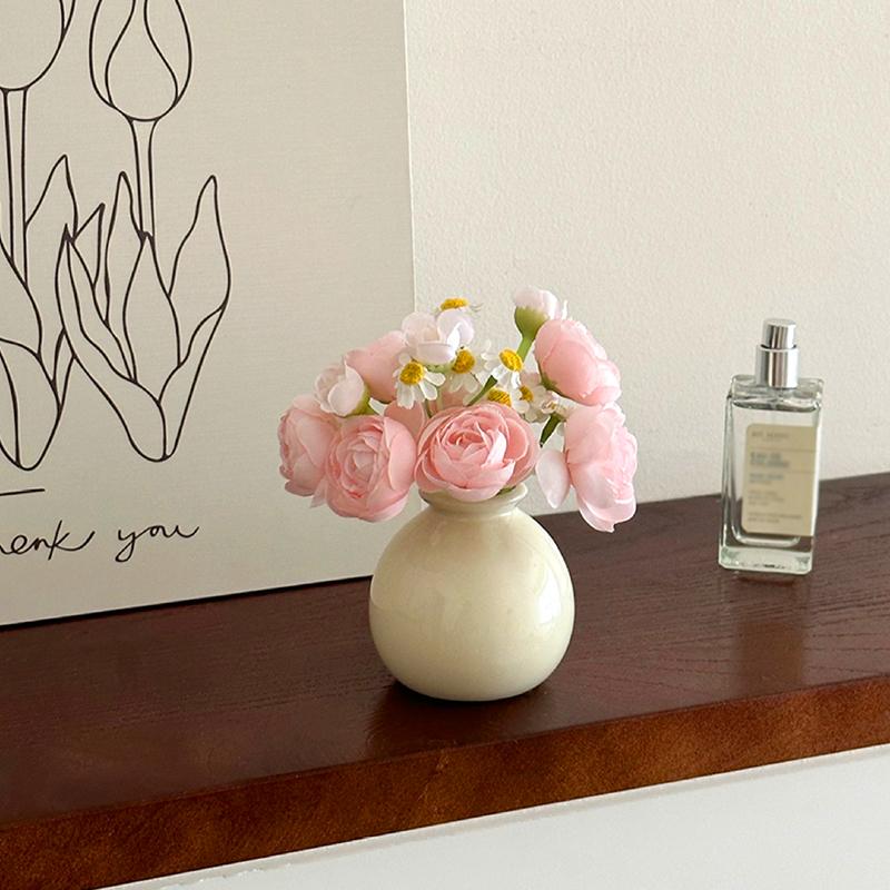 1 Set Artificial Plant Scenery Photography Prop Home Decoration Elegant Simulated Potted Plants Artistic Multi-Color