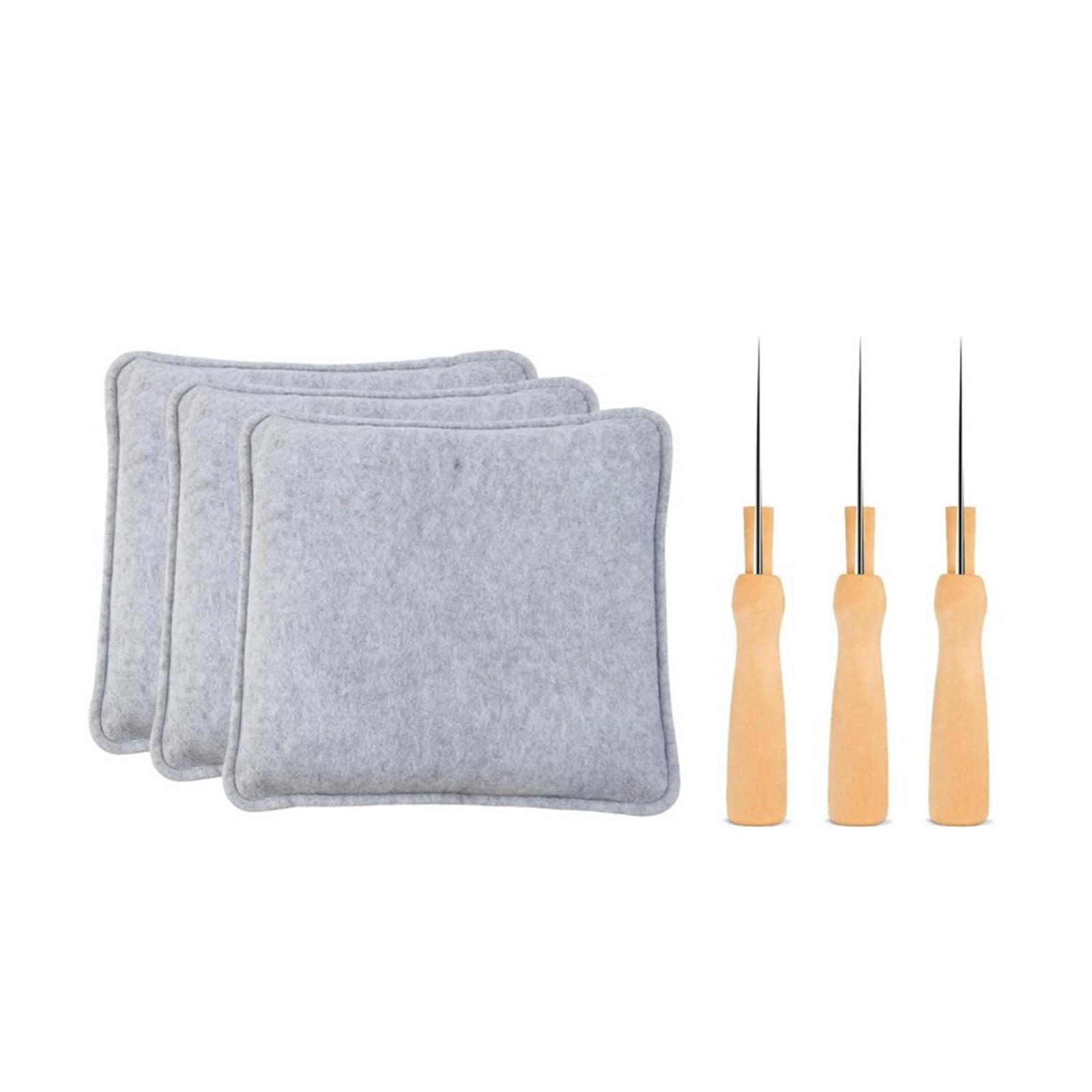 

Wool Felting Mat Felt Supply Kit Needle Felting Pad Accessories Synthetic Fiber Needlework Tools for Crafting and DIY сірий колір