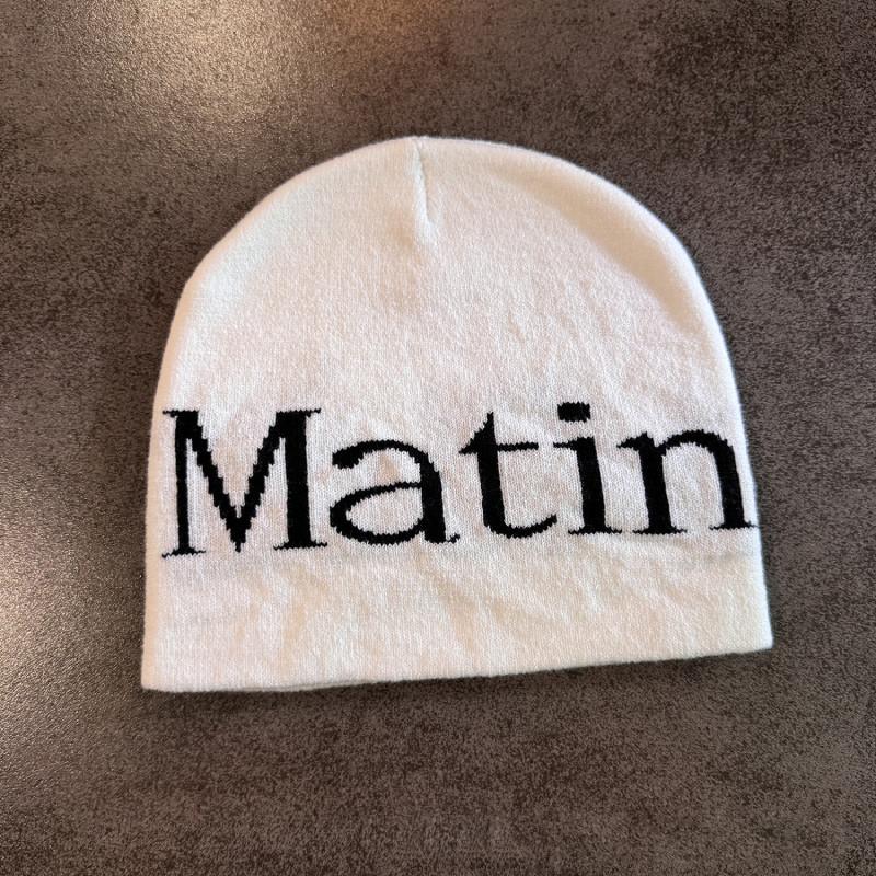 Streetwear Matin Letter Knitted Beanie Warmth Ear Protection Cold Cap Seasons