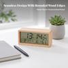 Digital Alarm Clock Easy to Read Wooden Compact for Nightstand