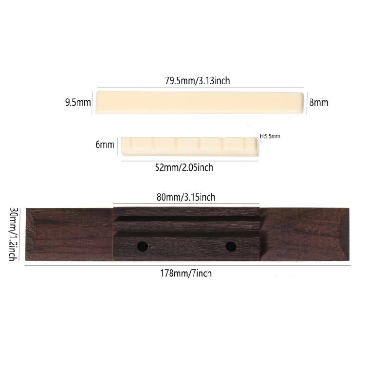 Nylons Guitar String Set With Rosewood Bridge For Classical Guitar Includes String Cutter Winder And Pin Puller