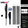 Reuseable Long Head Deep Hole Markers Pen Pencils Solid Carpenter Refill Leads Built-in Sharpener Woodwork Construction Tools