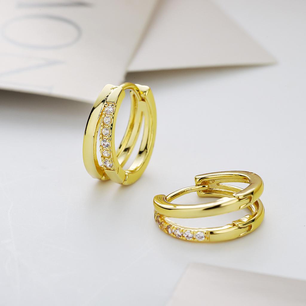 925 Silver Hoop Earrings for Women Simple Heart Zircon Circle Drop Punk Jewelry Party Gifts