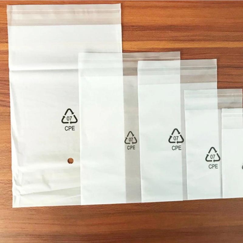 White Translucent Packaging Plastic Bag Remote Control Charger Dust Proof Film Sack Product Data Cable Storage CPE Frosted Self-adhesive Pouchs