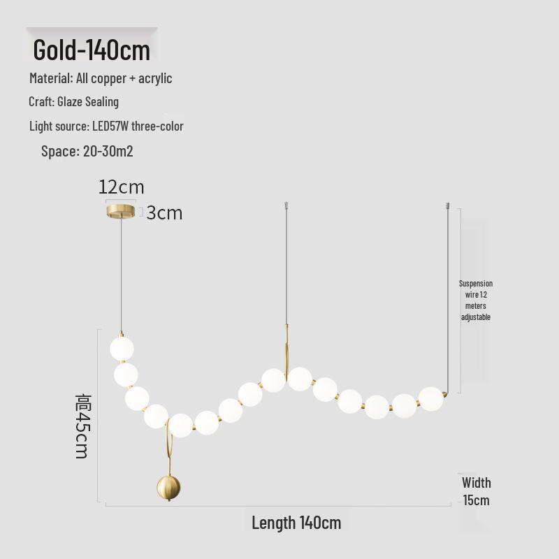 Modern Italian Minimalist Designer Chandelier - Luxury Copper Light for Dining, Bar, and Living Spaces