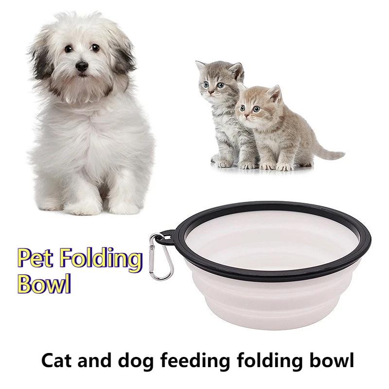 350ml Pet Folding Silicone Bowl Collapsible Outdoor Travel Portable Puppy Food Container Outdoor Feeder Dish Bowl Pet Supplies