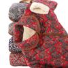 Floral Lapel Cotton Padded Jacket: Thick, Short Style for Middle-Aged and Elderly Women, Perfect for Autumn and Winter.