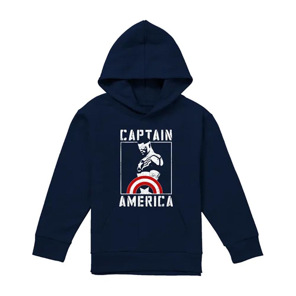 Captain America Childrens/Kids Stencil Pull Over Hoodie