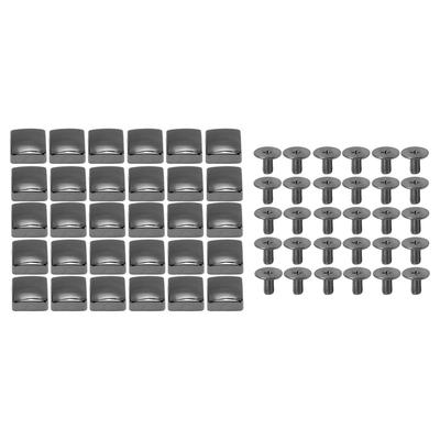 30 Set Rivetti per Scarpe con Tacco Bottoni Quadrati in Lega di Zinco da 10 mm e Viti in Ferro Incrociate da 6 mm per Scarpe