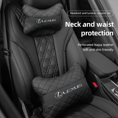 Car Leather Headrest Seat Lumbar Pillow Accessories For RX300 IS200 IS250 ES350 Ct200h UX250h NX300h RX350 ES300h RX400h