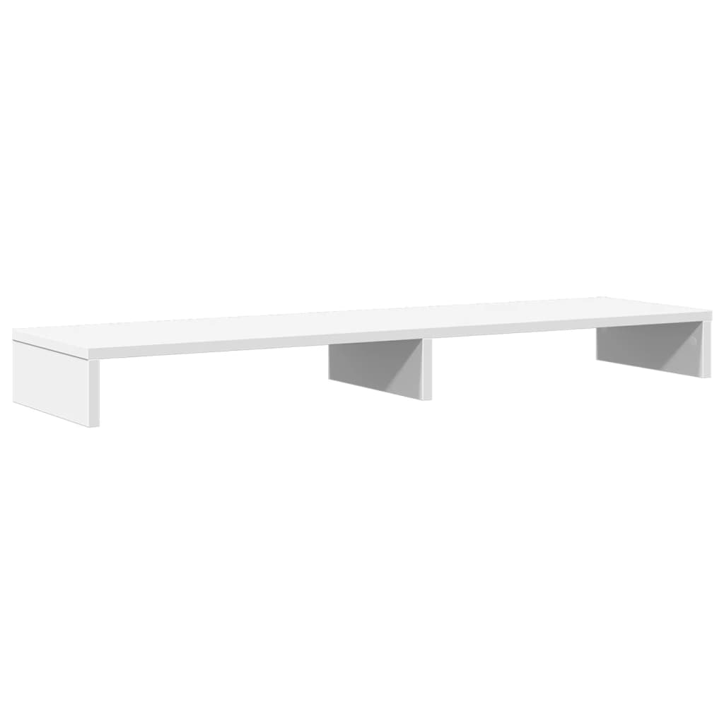 Dual Monitor Stand White 100 X 27 X 10 Cm Engineered Wood