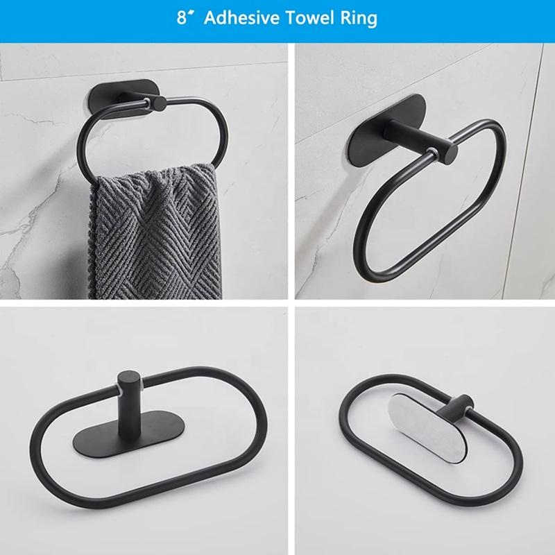 1/4 Stück Handtuchstange für Badezimmer Ohne Bohren Edelstahl Badezimmerzubehörsets Toilettenpapierrollenhalter Handtuchständer