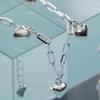 [As Little] Clip Chain Anklet Silver 925 Heart Charm Fashion