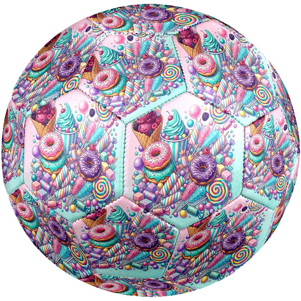 1pc Sweets Delightful Array Theme Soccer Ball Football, Size 5, Lightweight PVC, Durable Outdoor Training Soccer Ball, Gift M61473