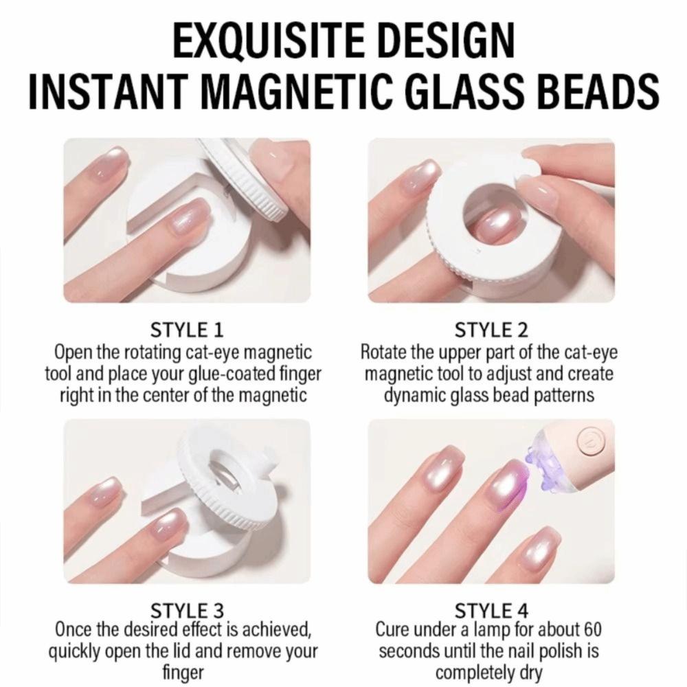 Glass Bead Effect Nail Art Magnetic Stick Strong Magnetic Automatic Nail Magnet  Gel Nail Polish