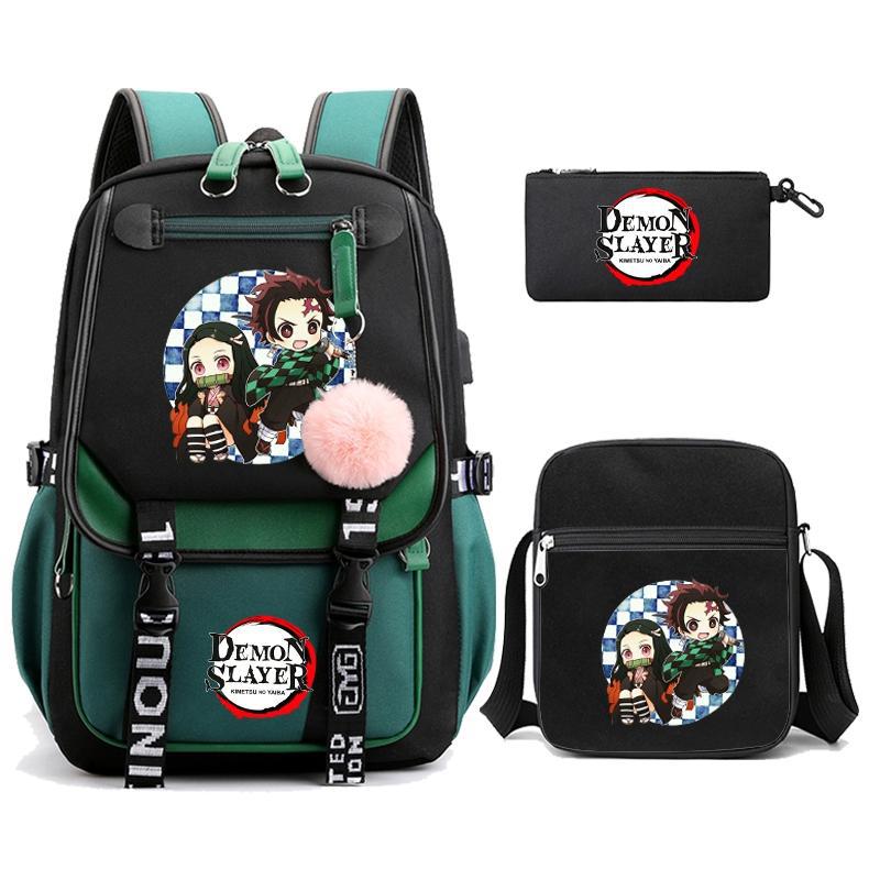 Hot-selling Ghost Extinguishing Peripheral Animation Backpack Campus Trend Primary and Secondary School Students Schoolbag Pencil Bag Shoulder Bag