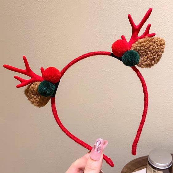 2025 Christmas Antler Headband Hair Tie - Women's Holiday Hair Accessories