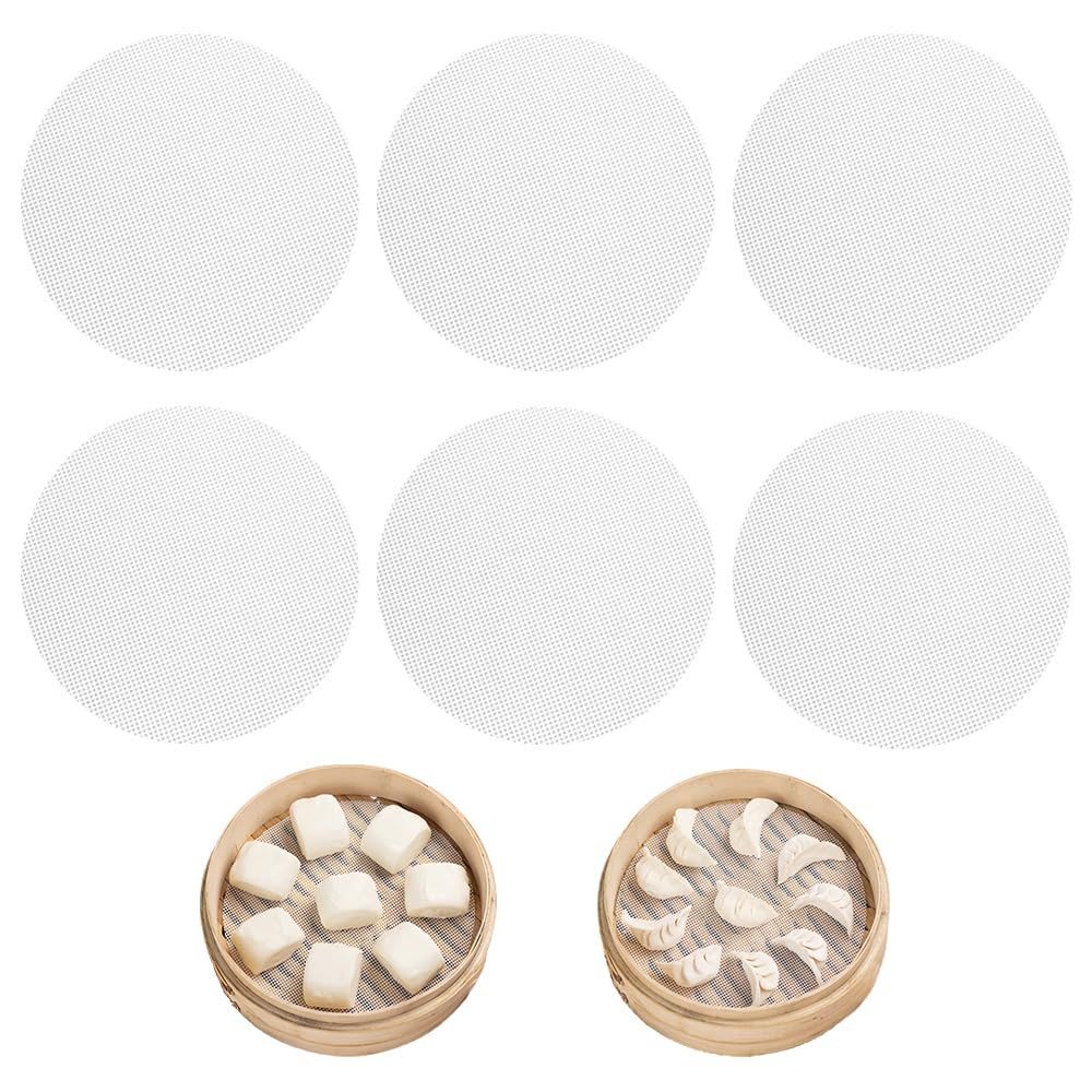 YUHENGCT Steamer 24cm Steaming Cloth for Steamed 6 Sheets Sheets, Diameter, Perforated, Round, Food-Grade Silicone, Non-Stick, Heat-Resistant,