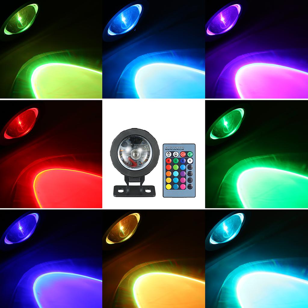 AC/DC 12V 10W RGB LED Underwater Light Submersible Lamp With Remote Control 16 Colors Changing Flash/ Strobe/ Fade/ Smooth 4
